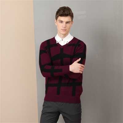 秋冬鄂尔多斯男士羊绒衫修身款式毛衣针织图片GQ3068