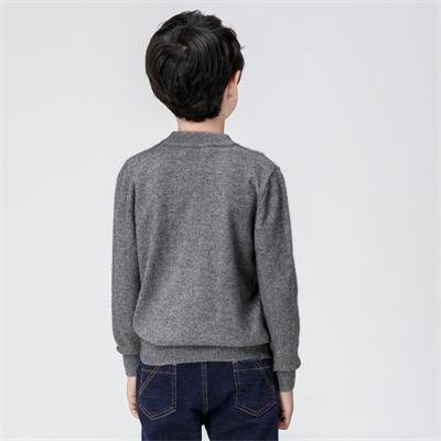 秋冬男童羊绒衫灰色款式毛衣图片打底长袖
