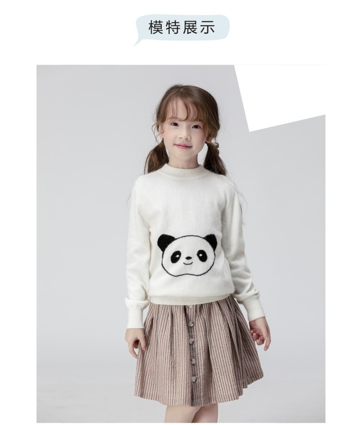 秋冬女童羊绒衫新款打底图片毛衣针织花纹图案