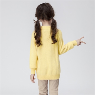 秋冬新款女童羊绒衫毛衣打底黄色保暖图片