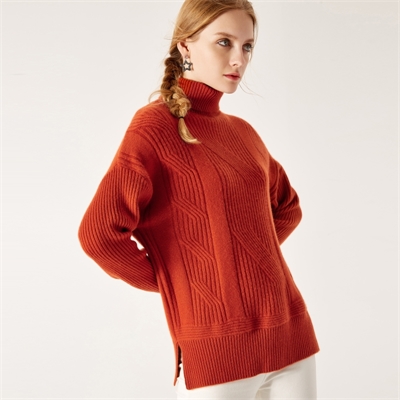 秋冬鄂尔多斯市羊绒衫女士新款打底短款毛衣图片款式GQ2435